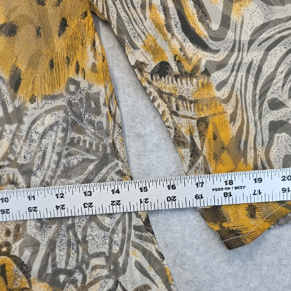 Embellished V-Neck Animal Print Shear Top - Picture 12 of 13